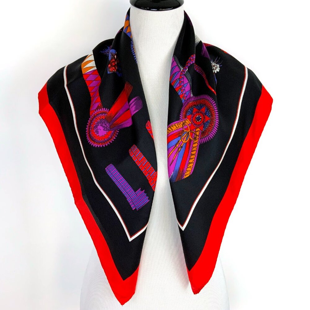 Designer-Inspired Squred Fashion Silk Scarf Y2K 30" - Picture 6 of 16